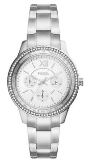  Shop Authentic Fossil Stella Sport Multifunction Silver Dial Silver Steel Strap Watch for Women - ES5108 - Luxxuri