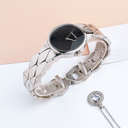  Shop Authentic Calvin Klein Snake Black Dial Silver Steel Strap Watch For Women - K6E23141 - Luxxuri