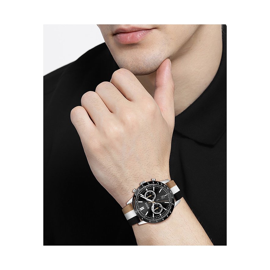  Shop Authentic Hugo Boss Allure Chronograph Black Dial Multicolor Nylon Strap Watch for Men - 1513963 - Luxxuri