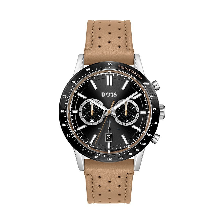  Shop Authentic Hugo Boss Allure Black Dial Brown Leather Strap Watch for Men - 1513964 - Luxxuri