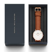  Shop Authentic Daniel Wellington Dapper Durham White Dial Brown Leather Strap Watch For Women - DW00100113 - Luxxuri