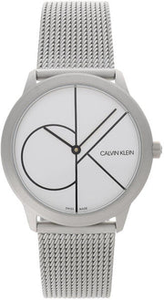  Shop Authentic Calvin Klein Minimal White Dial Silver Mesh Bracelet Watch for Women - K3M5215X - Luxxuri