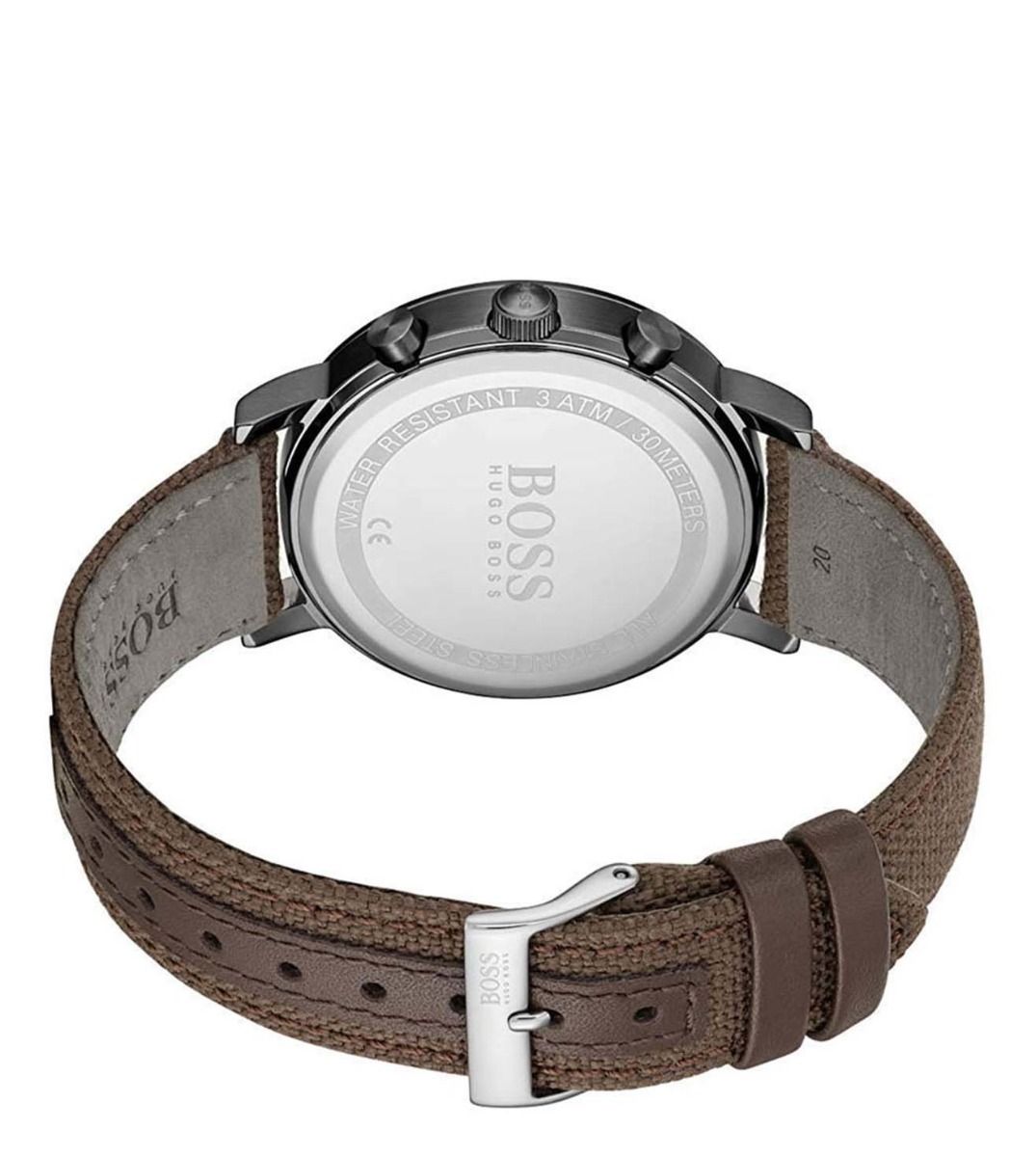  Shop Authentic Hugo Boss Spirit White Dial Brown Nylon Strap Watch for Men - 1513690 - Luxxuri