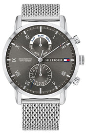  Shop Authentic Tommy Hilfiger Kane Black Dial Silver Mesh Bracelet Watch for Men - 1710402 - Luxxuri