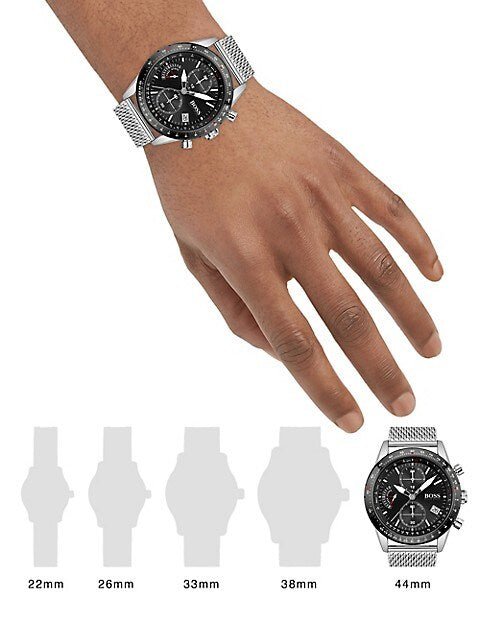  Shop Authentic Hugo Boss Pilot Edition Black Dial Silver Mesh Bracelet Watch for Men - 1513886 - Luxxuri