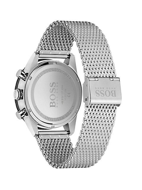  Shop Authentic Hugo Boss Pilot Edition Black Dial Silver Mesh Bracelet Watch for Men - 1513886 - Luxxuri