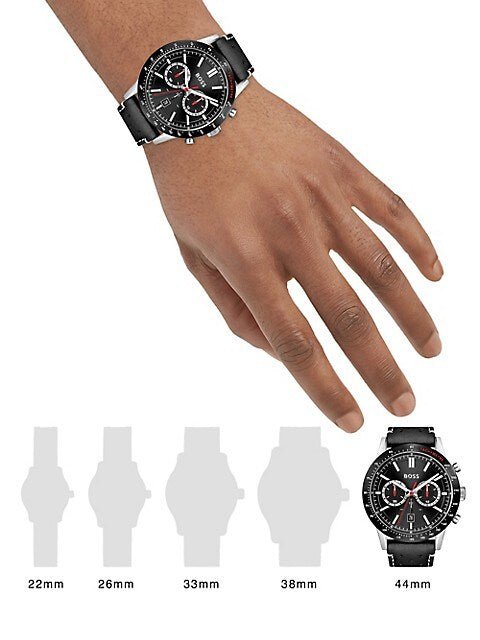  Shop Authentic Hugo Boss Allure Black Dial Black Leather Strap Watch for Men - 1513920 - Luxxuri