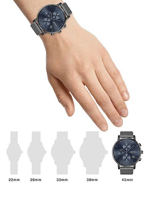  Shop Authentic Hugo Boss Skymaster Chronograph Grey Dial Grey Mesh Bracelet Watch for Men  - 1513934 - Luxxuri