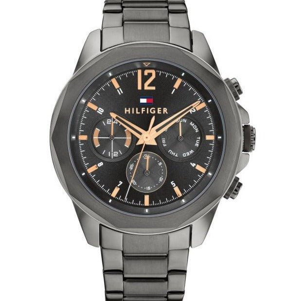  Shop Authentic Tommy Hilfiger Lars Chronograph Black Dial Black Steel Strap Watch For Men - 1792061 - Luxxuri
