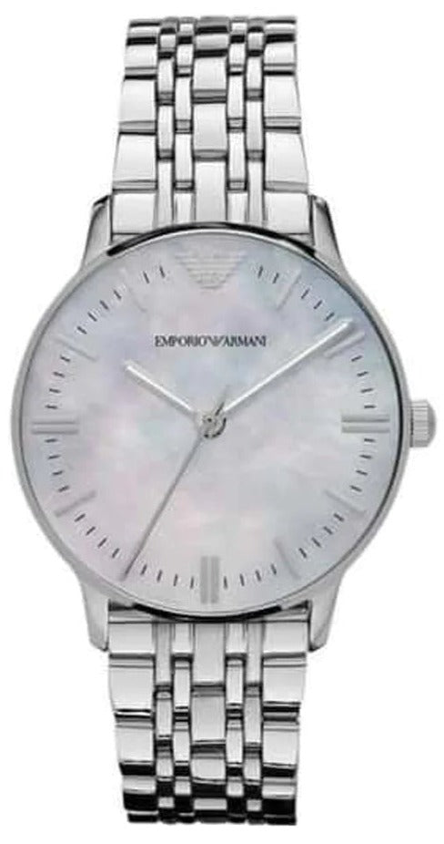  Shop Authentic Emporio Armani Classic Quartz Mother of Pearl Dial Silver Steel Strap Watch For Women - AR1602 - Luxxuri