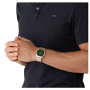  Shop Authentic Michael Kors Slim Runway Quartz Green Dial Two Tone Steel Strap Watch for Women - MK9149 - Luxxuri