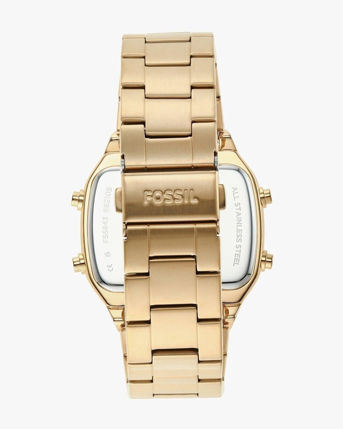  Shop Authentic Fossil Retro Digital Gold Dial Gold Steel Strap Watch for Men - FS5843 - Luxxuri