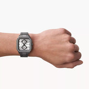  Shop Authentic Fossil Inscription Multifunction Silver Dial Grey Steel Strap Watch for Men - BQ2657 - Luxxuri