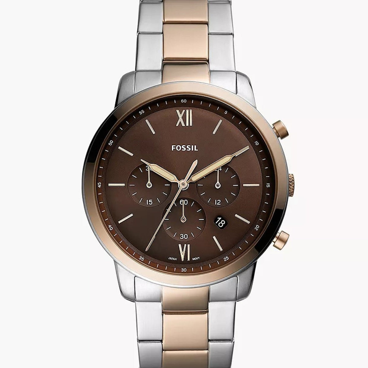  Shop Authentic Fossil Neutra Chronograph Brown Dial Two Tone Steel Strap Watch for Men - FS5869 - Luxxuri