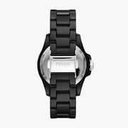  Shop Authentic Fossil FB-01 Three-Hand Black Dial Black Ceramic Strap Watch for Women - CE1108 - Luxxuri