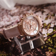  Shop Authentic Swarovski Passage Chrono Pink Dial Pink Leather Strap Watch for Women - 5580352 - Luxxuri