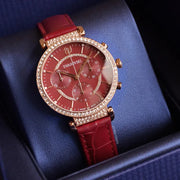  Shop Authentic Swarovski Passage Chrono Red Dial Red Leather Strap Watch for Women - 5580345 - Luxxuri