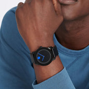  Shop Authentic Movado Bold TR90 Black Dial Black Leather Strap Watch For Men - 3600307 - Luxxuri