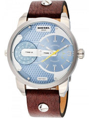  Shop Authentic Diesel Mini Daddy LIght Blue Dial Brown Leather Strap Watch For Men - DZ7321 - Luxxuri