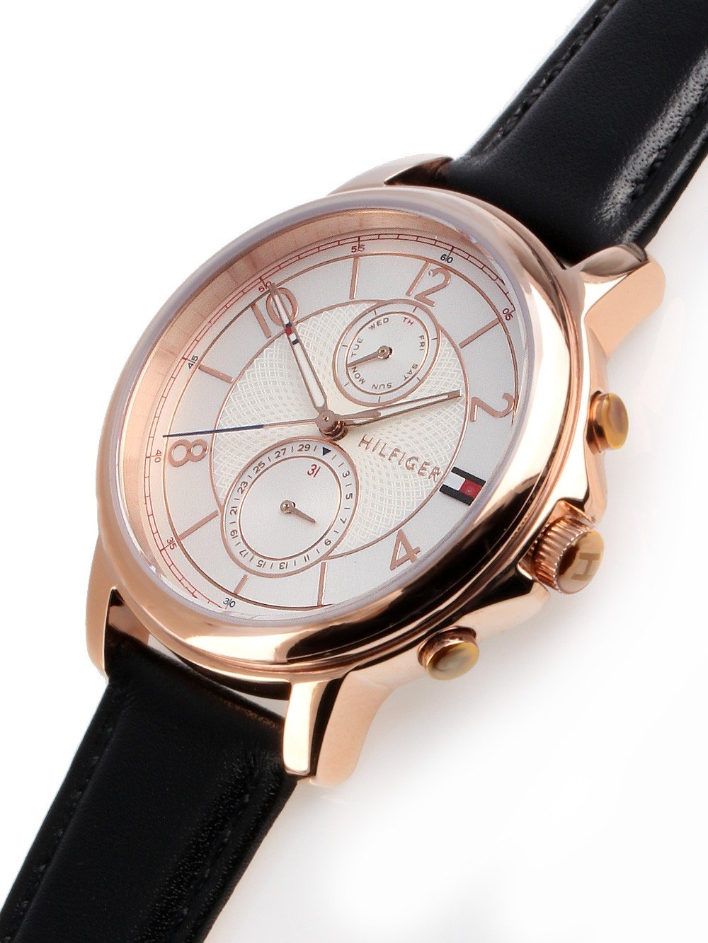  Shop Authentic Tommy Hilfiger Claudia White Dial Black Leather Strap Watch for Women - 1781817 - Luxxuri