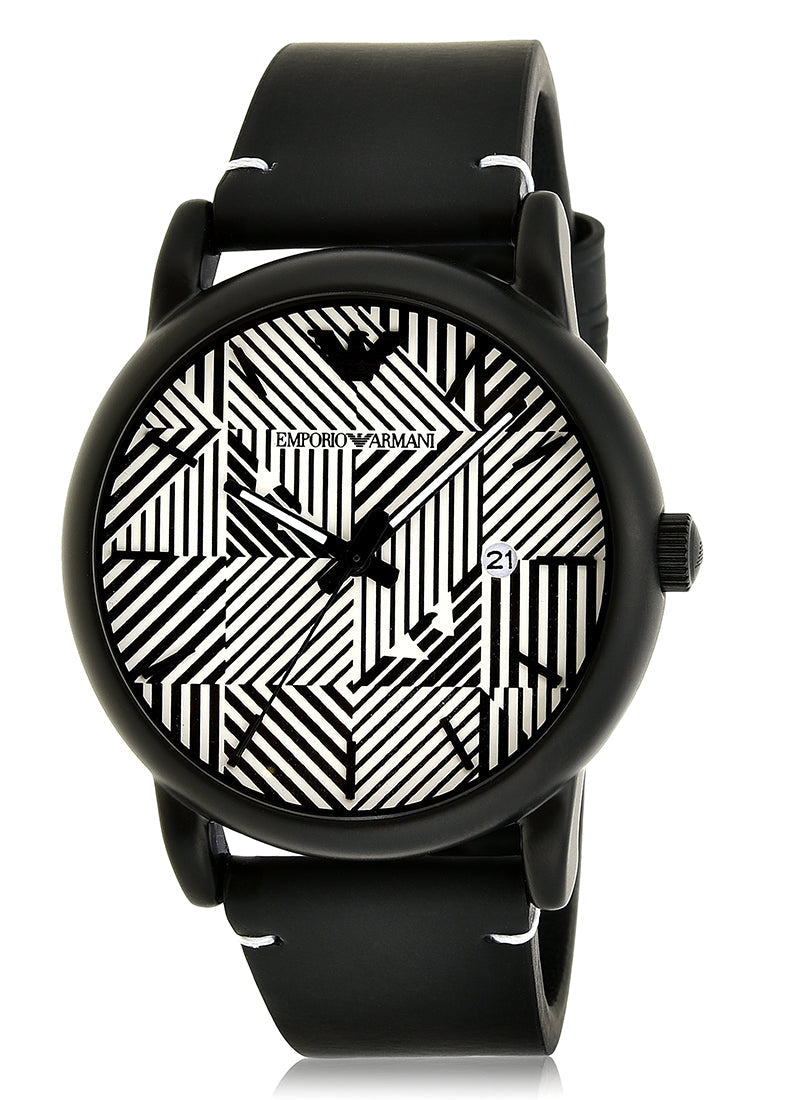  Shop Authentic Emporio Armani Luigi Quartz White Dial Black Rubber Strap Watch For Men - AR11136 - Luxxuri