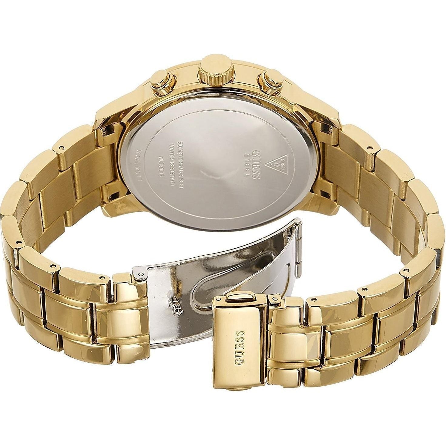  Shop Authentic Guess Sunrise Chronograph Gold Dial Gold Steel Strap Watch For Women - W0330L1 - Luxxuri
