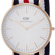  Shop Authentic Daniel Wellington Classic Canterbury White Dial Two Tone Nylon Strap Watch For Men - DW00100002 - Luxxuri
