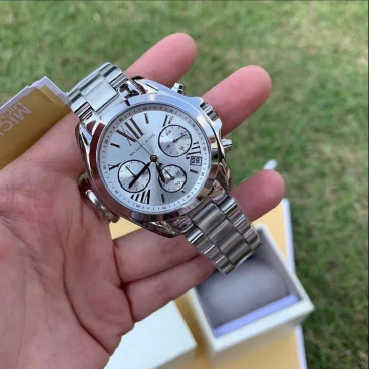  Shop Authentic Michael Kors Bradshaw  Chronograph Silver Dial Silver Steel Strap Watch for Women - MK6174 - Luxxuri