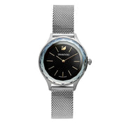  Shop Authentic Swarovski Octea Nova Black Dial Silver Mesh Bracelet Watch for Women - 5430420 - Luxxuri