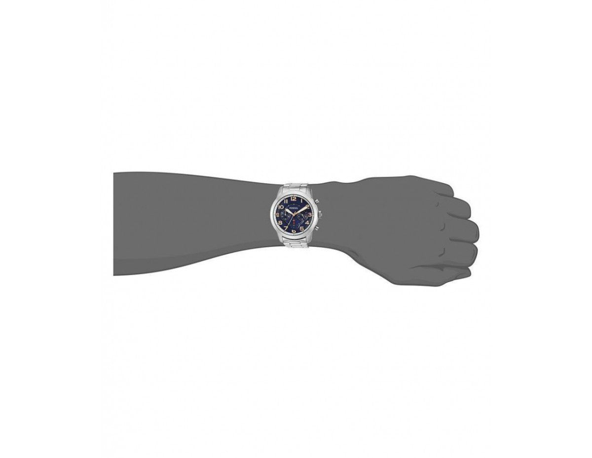  Shop Authentic Fossil Pilot 54 Chronograph Navy Blue Dial Silver Steel Strap Watch for Men - FS5203 - Luxxuri