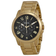  Shop Authentic Fossil Grant Chronograph Black Dial Gold Steel Strap Watch for Men - FS4815 - Luxxuri