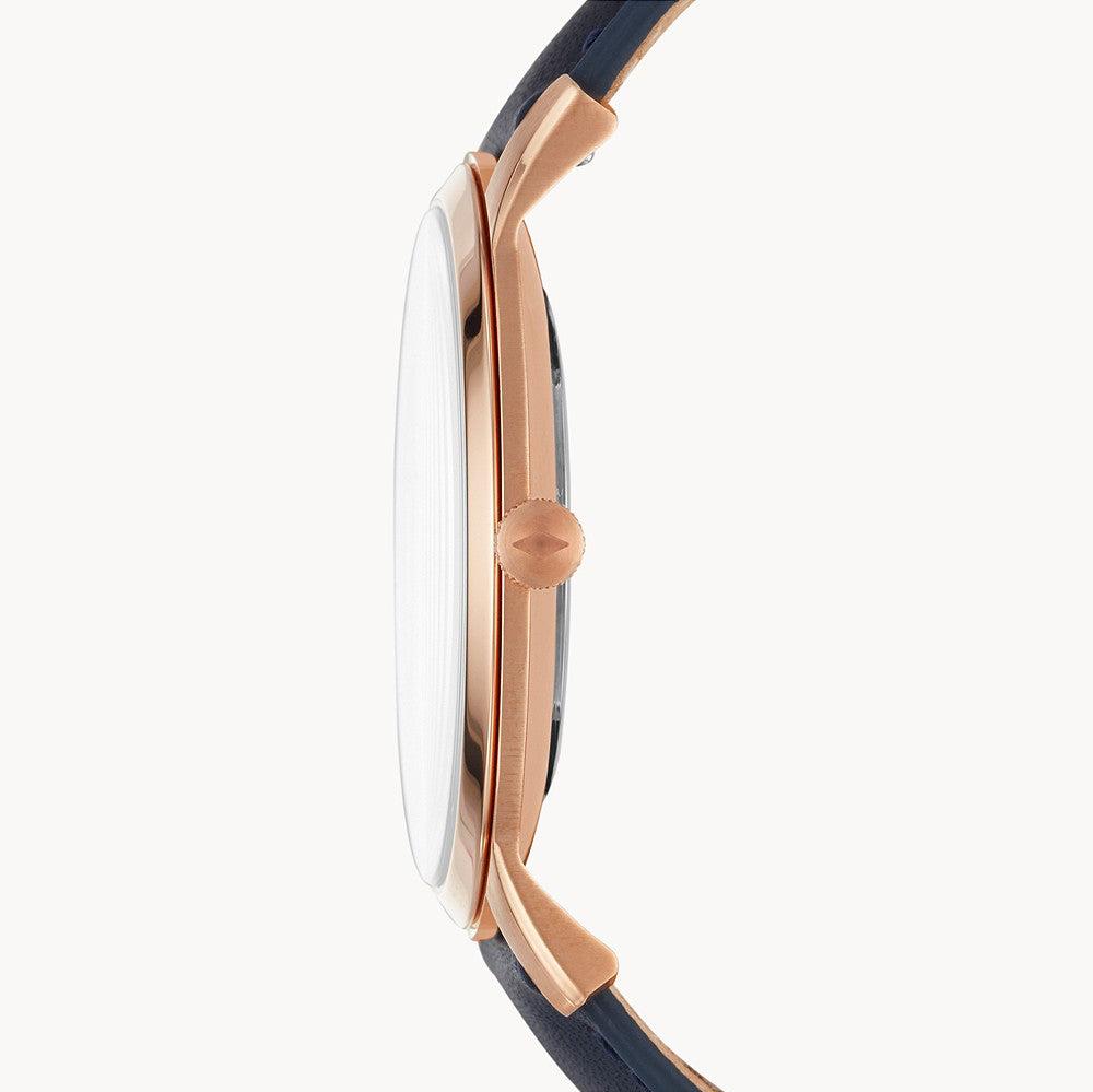  Shop Authentic Fossil The Minimalist Slim White Dial Blue Leather Strap Watch for Men - FS5371 - Luxxuri
