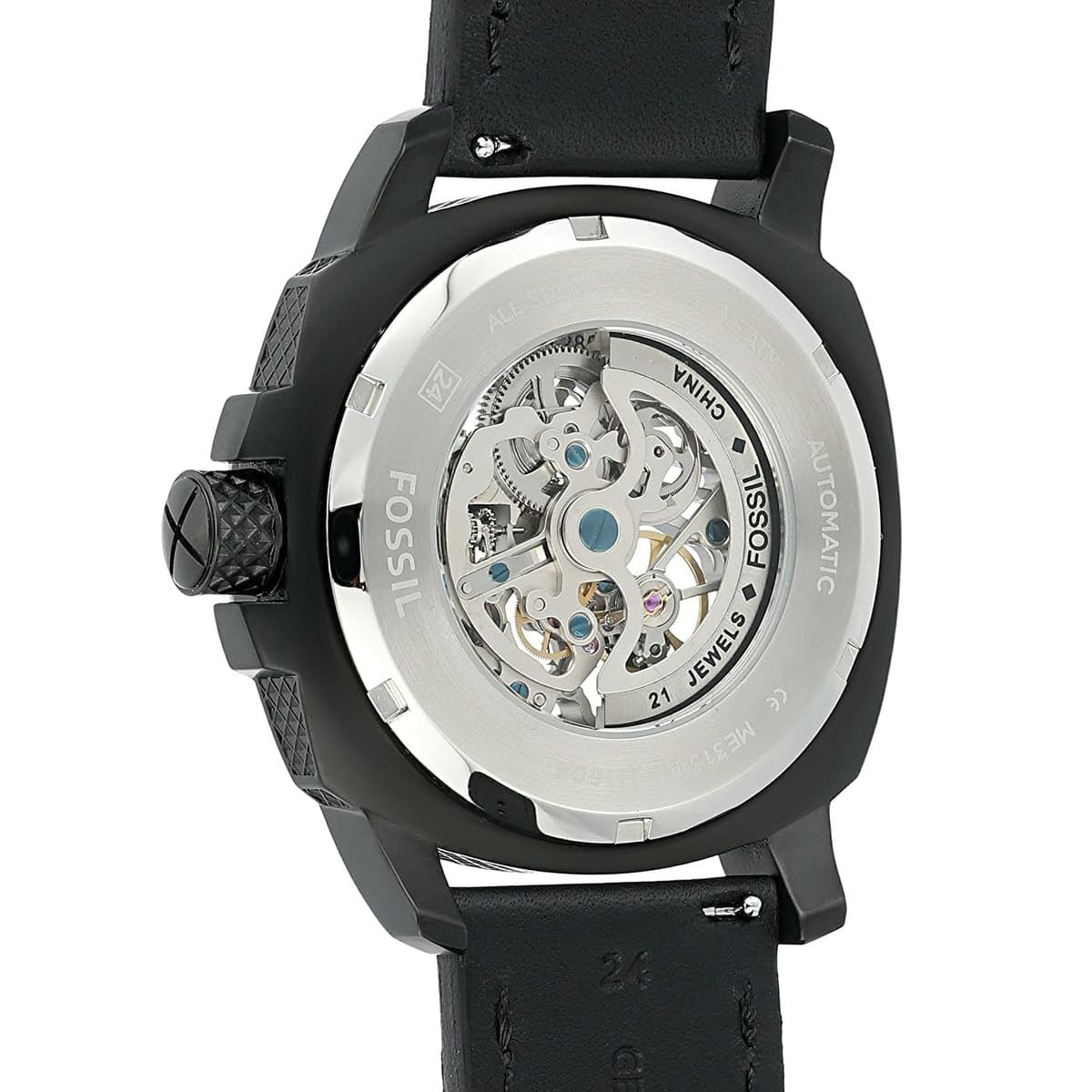  Shop Authentic Fossil Modern Machine Automatic Skeleton Grey Dial Black Steel Strap Watch for Men - ME3134 - Luxxuri