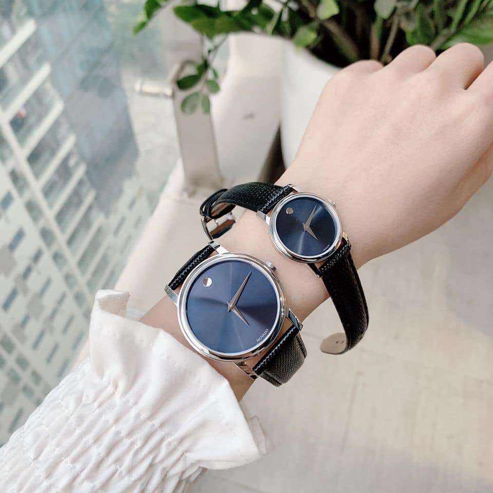  Shop Authentic Movado Museum Blue Dial Black Leather Strap Watch For Women - 2100010 - Luxxuri