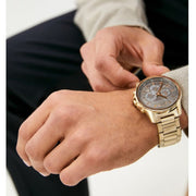  Shop Authentic Armani Exchange Banks Chronograph Black Dial Gold Steel Strap Watch For Men - AX1721 - Luxxuri