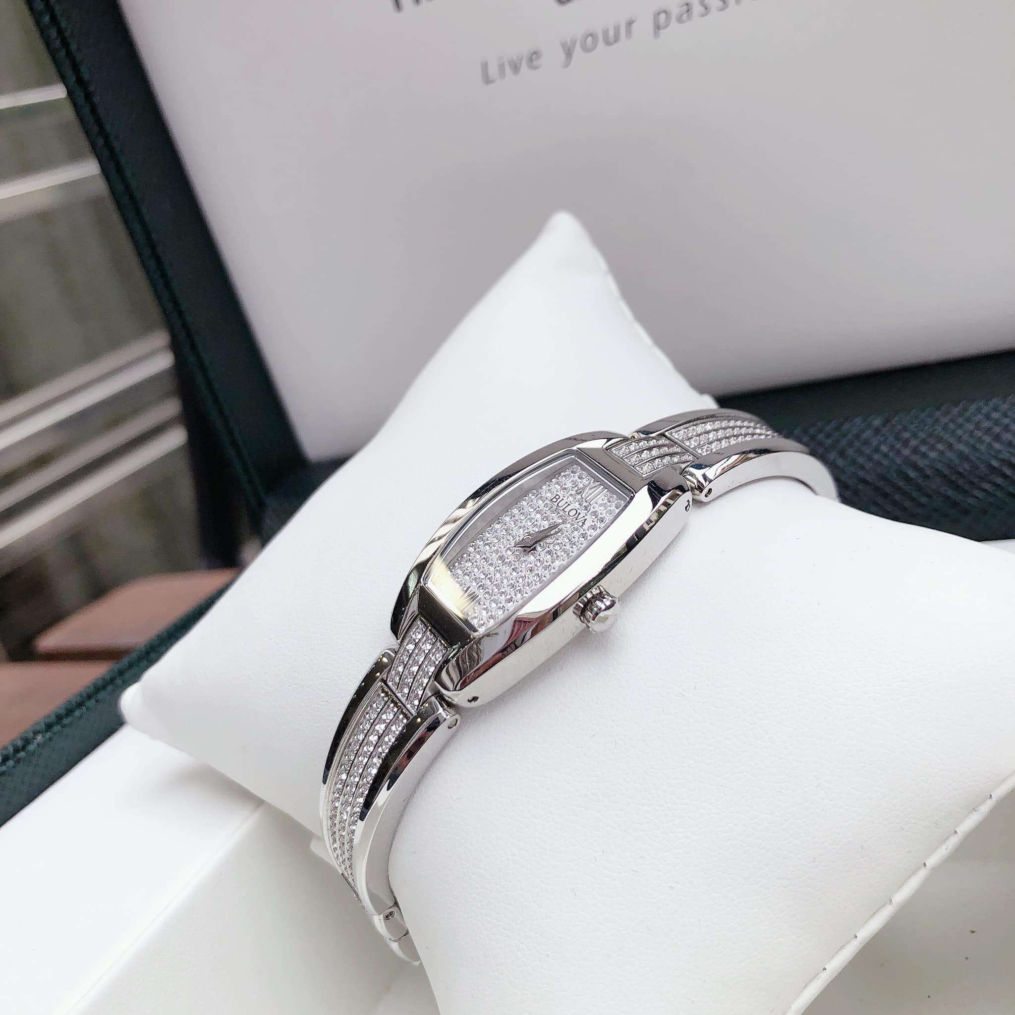  Shop Authentic Bulova Crystal Collection Silver Dial Silver Steel Strap Watch for Women - 96L235 - Luxxuri