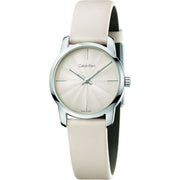  Shop Authentic Calvin Klein City White Dial White Leather Strap Watch for Women - K2G231XH - Luxxuri