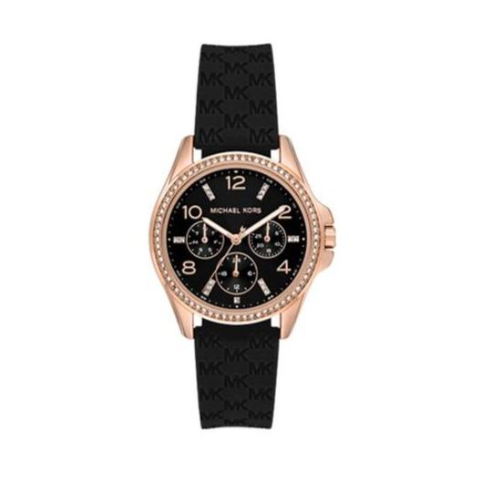  Shop Authentic Michael Kors Mini Pilot Black Dial Black Silicone Strap Watch For Women - MK7373 - Luxxuri