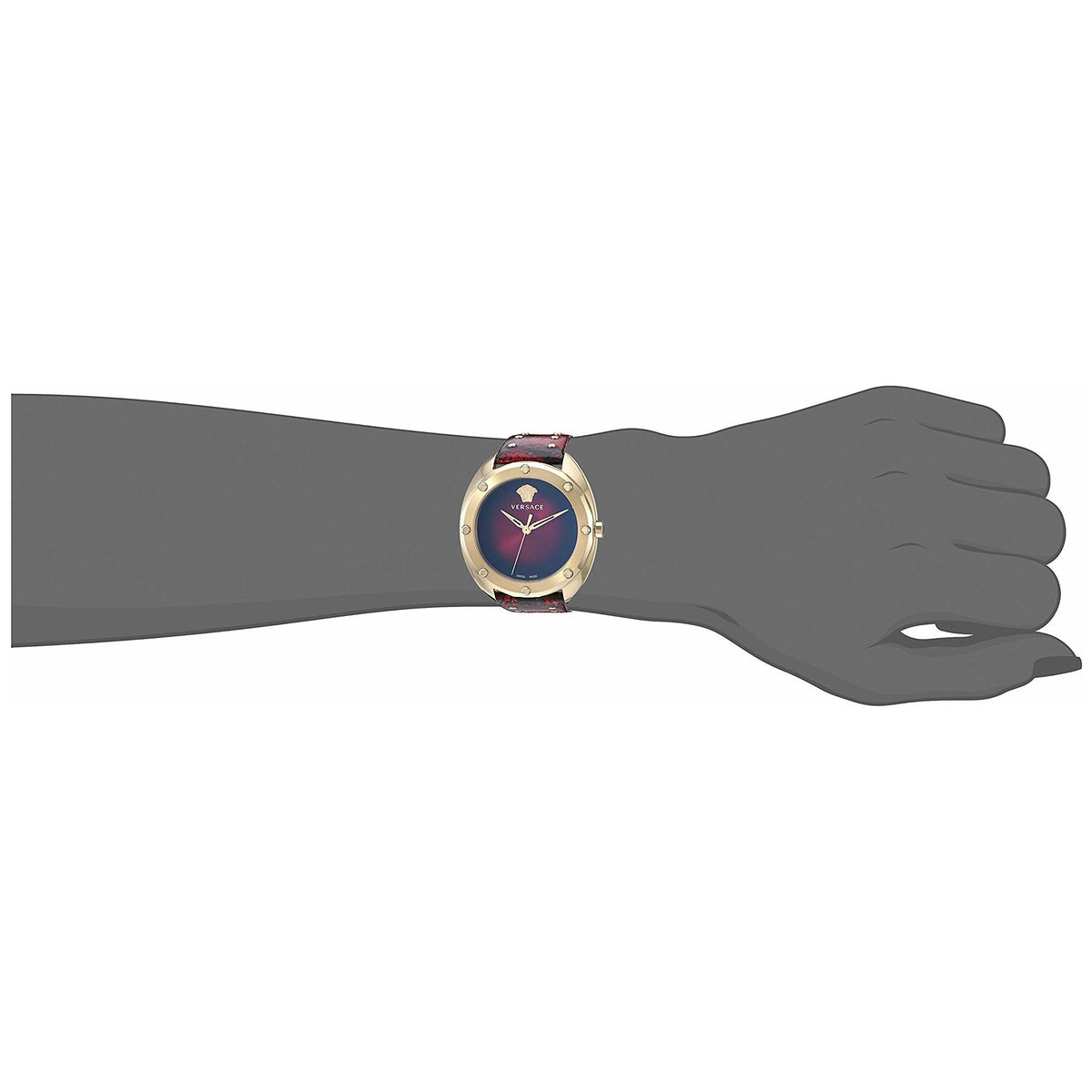  Shop Authentic Versace Shadov Quartz Red Dial Red Leather Strap Watch for Women - VEBM00918 - Luxxuri