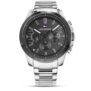  Shop Authentic Tommy Hilfiger Iconic Quartz Black Dial Silver Steel Strap Watch for Men - 1791564 - Luxxuri