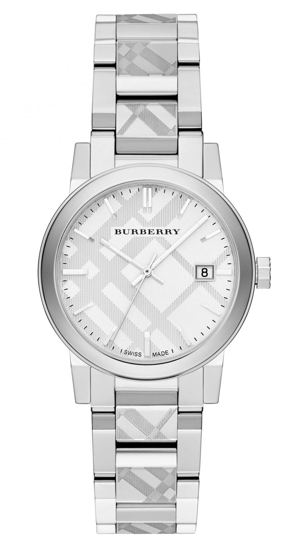  Shop Authentic Burberry The City White Dial Silver Steel Strap Watch for Women - BU9144 - Luxxuri