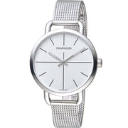  Shop Authentic Calvin Klein Even White Dial Silver Mesh Bracelet Watch for Women - K7B23126 - Luxxuri