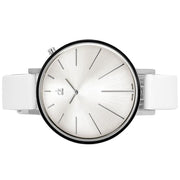  Shop Authentic Calvin Klein Equal White Dial White Leather Strap Watch for Women - K3E231L6 - Luxxuri