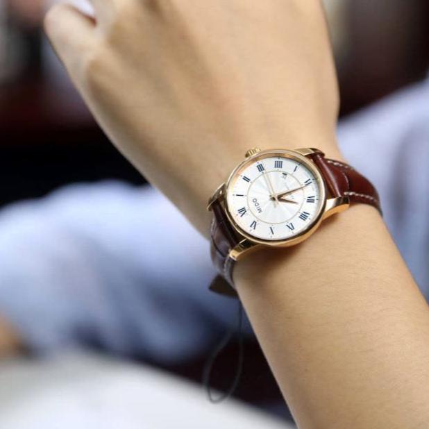  Shop Authentic Mido Baroncelli III Automatic Silver Dial Brown Leather Strap Watch For Women - M7600.2.21.8 - Luxxuri