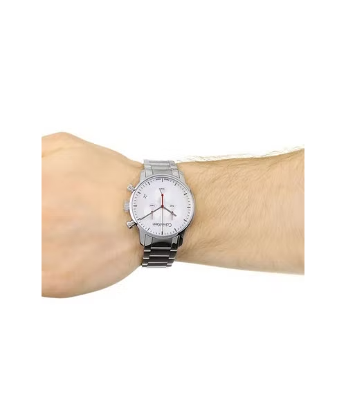  Shop Authentic Calvin Klein City Chronograph White Dial Silver Steel Strap Watch for Men - K2G271Z6 - Luxxuri