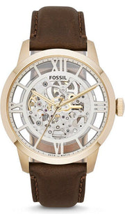 Shop Authentic Fossil Townsman Automatic Skeleton Gold Dial Brown Leather Strap Watch for Men - ME3043 - Luxxuri