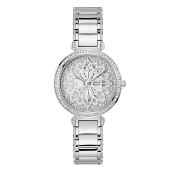  Shop Authentic Guess Lily Quartz Silver Dial Silver Steel Strap Watch For Women - GW0528L1 - Luxxuri