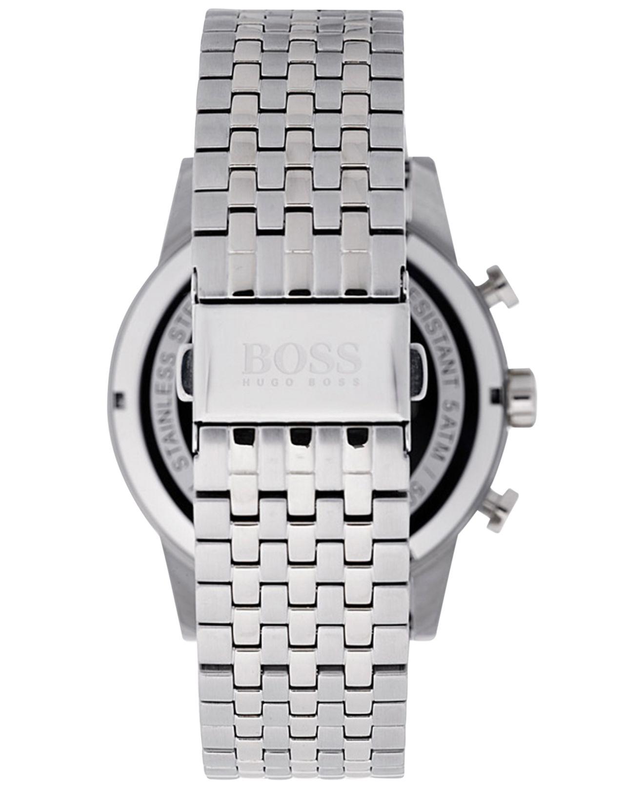  Shop Authentic Hugo Boss Navigator Chronograph Blue Dial Silver Steel Strap Watch for Men - 1513498 - Luxxuri