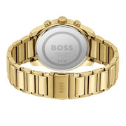  Shop Authentic Hugo Boss Trace Chronograph Black Dial Gold Steel Strap Watch For Men - 1514006 - Luxxuri