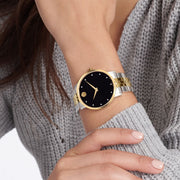  Shop Authentic Movado Museum Classic Diamonds Black Dial Two Tone Steel Strap Watch for Men - 0607202 - Luxxuri